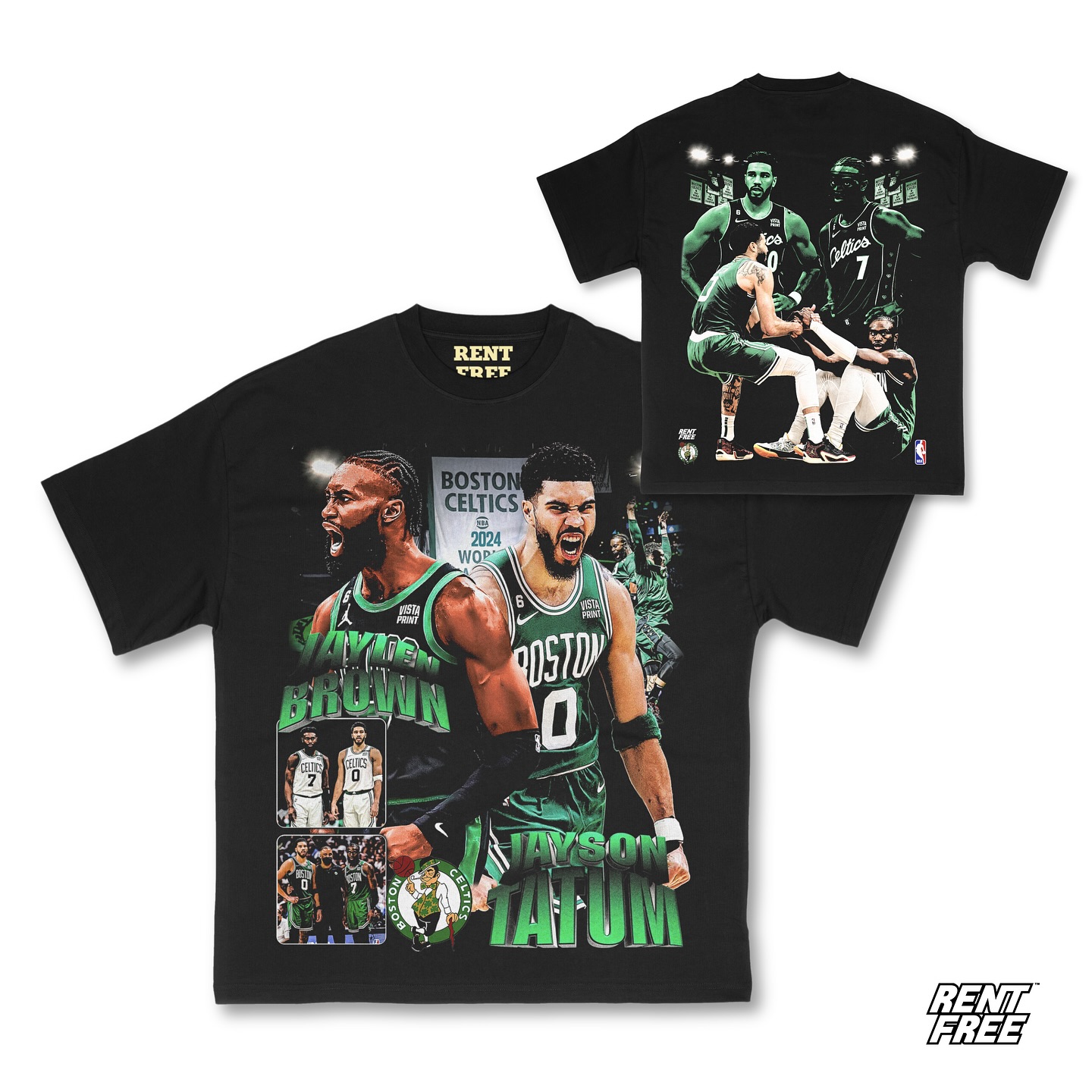 Jayson Tatum And Jaylen Brown Boston Celtics Graphic Tee - Bootleg Tee - Vintage Tee - Streetstyle